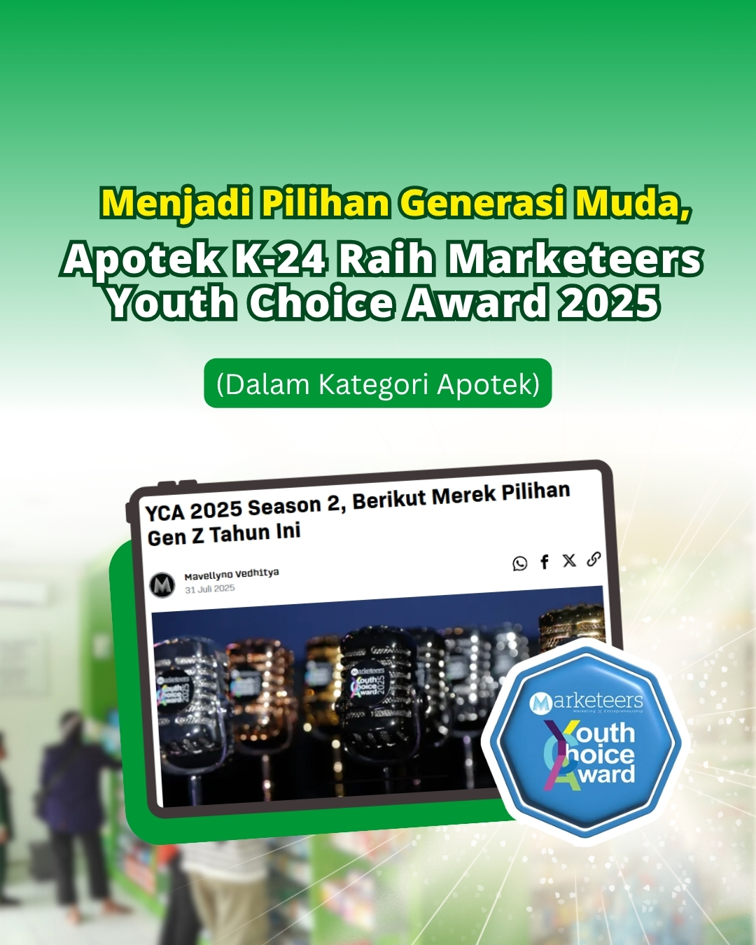 Apotek K-24 Raih Marketeers Youth Choice Award 2025